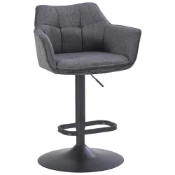 Barhocker Lina Grau/schwarz Metall, Textil Grau, Schwarz 