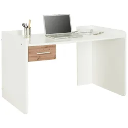 Schreibtisch In Weiss/eiche Artisan Weiss, Eiche Artisan 