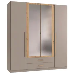 Drehtürenschrank Marburg Eiche Artisan/grau/sahara 180/199/58 cm Grau, Sahara, Eiche Artisan 