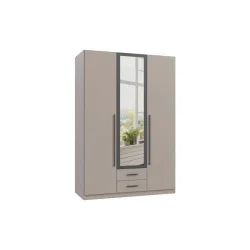 Drehtürenschrank Marburg Graphitfarben/grau/sahara 135/199/58 cm Graphitfarben, Grau, Sahara 