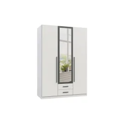 Drehtürenschrank Marburg Graphitfarben/weiss 135/199/58 cm Graphitfarben, Weiss 