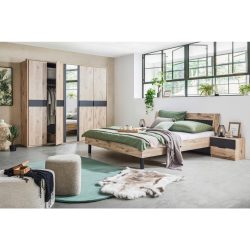 Schlafzimmer Bergamo Graphit/eichefarben, 3-Teilig 
