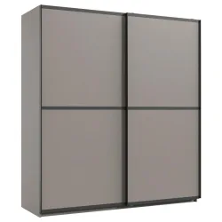 Schwebetürenschrank Ulm Beige/greige 135/198/65 cm Beige, Greige 