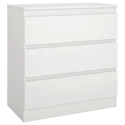 Kommode Mara Weiss Nachbildung , 77/80/42 cm , 3 Schublade(n) 