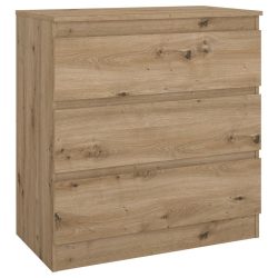 Kommode Mara Eiche Artisan Nachbildung , 77/80/42 cm , 3 Schublade(n) 
