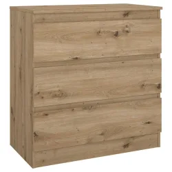 Kommode Mara Eiche Artisan Nachbildung , 77/80/42 cm , 3 Schublade(n) 