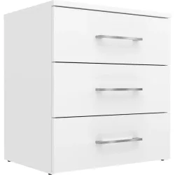 Nachttisch Vivaldi -Exklusiv- 53/58/40 cm Weiss, Weiss Hochglanz 
