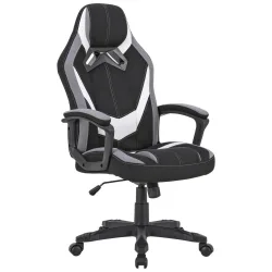 Drehstuhl In Schwarz/weiss Lederlook, Mikrofaser Grau, Schwarz, Weiss 