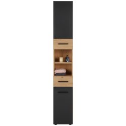 Hochschrank In Grau/eichefarben 30/190/30 cm 