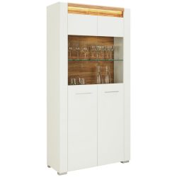 Vitrine In Weiss Hochglanz 100/201/40 cm , 