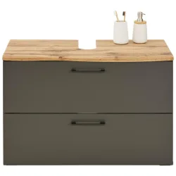 Waschbeckenunterschrank In Eichefarben/grau 90/61/45 cm 