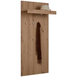 Garderobenpaneel In Eichefarben Mit 6 Haken 65/148/28 cm 