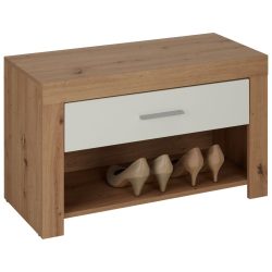 Garderobenbank In Weiss/eichefarben 80/50/36 cm 