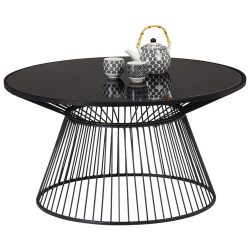 Couchtisch In Schwarz Ø Ca. 80cm Metall, Glas 