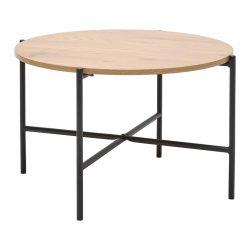 Couchtisch Oslo Eichefarben/schwarz Metall, Holzwerkstoff 60/60/40 cm 