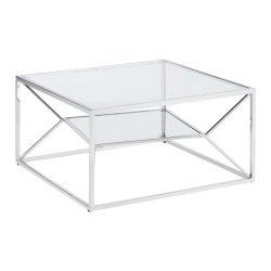 Couchtisch Angel Ii Chromfarben Metall, Glas 70/70/38 cm 