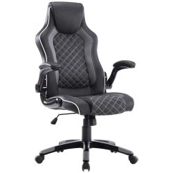Chefsessel Regina Grau/schwarz Lederlook Lederlook Grau, Schwarz 