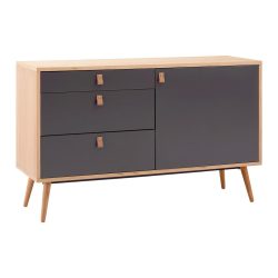 Sideboard ?lena? In Grau/natur Massiv  120/75/40 cm 