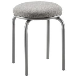 Stapelhocker In Grau Metall, Textil Grau 