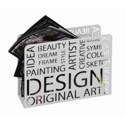 XXXLutz Zeitungsständer , Design , weiss , Metall , Schriftzug , 35x28x10 cm , lackiert , 001931004601