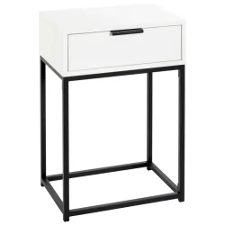 Nachtkästchen Ilva Schwarz/weiss 40/60/28 cm Schwarz, Weiss 