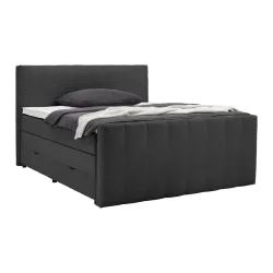 Boxspringbett Malaga Schwarz Ca. 160x200cm 160/200 cm Schwarz 