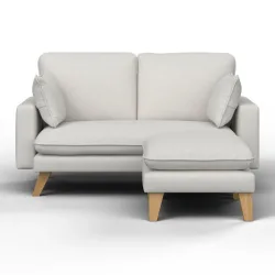 Sofa Illa Holz, Textil Hellgrau 