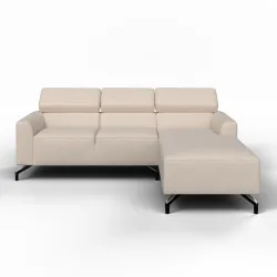 Wohnlandschaft Fibu Beige Webstoff Leinenoptik Beige 