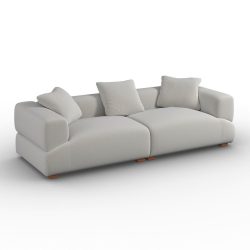 Sofa Talia Samt Grau Holz, Textil Grau 