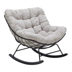 Schaukelstuhl Cloud Creme/schwarz Ca. 96x88x103cm Chenille Creme 