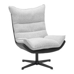 Sessel Audrey Creme/schwarz Bouclé Creme, Schwarz 
