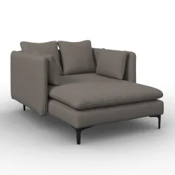 Relaxliege Sandy Chenille Grau Holz, Metall, Textil Grau 