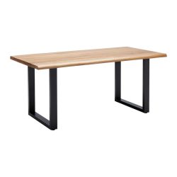 Esstisch Holz Len Eichefarben Ca. 180x90 Cm Holz, Metall 180/90/76 cm 