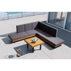 Gartenlounge Gianny In Grau Outdoorgewebe  232/72/72 cm 