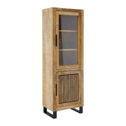 Vitrine Everest In Naturfarben/schwarz 60/180/40 cm , 