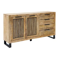 Sideboard Everest In Naturfarben/schwarz.  160/85/40 cm 3 Schublade(n) 