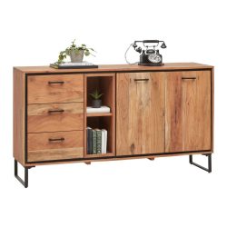 Sideboard Shiva Schwarz/akaziefarben  160/86/40 cm 3 Schublade(n) 