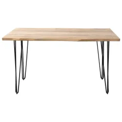 Esstisch Magnus Naturfarben/schwarz Holz, Metall 140/85/77 cm 