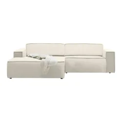 Wohnlandschaft Loft Creme Samt Creme 