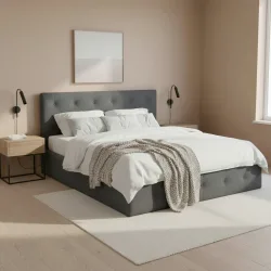 Bett Julie Ca.180x200cm 180/200 cm Dunkelgrau 