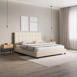 Polsterbett Frederico Beige, Ca. 180x200cm 180/200 cm Creme 