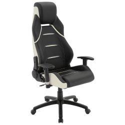 Gamingstuhl Im Lederlook Lederlook Schwarz, Weiss 