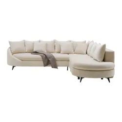 Ecksofa Axel In Beige Chenille Creme 