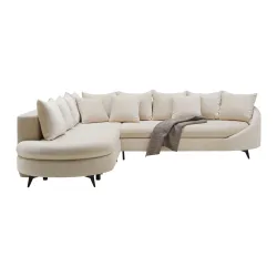 Ecksofa Axel Creme Chenille Creme 