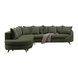Ecksofa Axel Olivgrün Chenille Olivgrün 