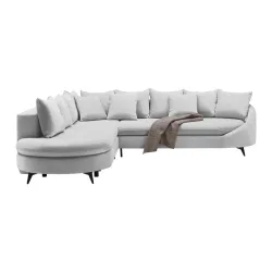 Ecksofa Axel Silberfarben Chenille Silberfarben 