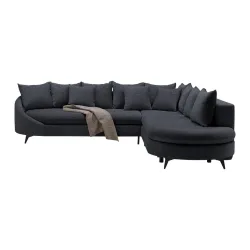 Ecksofa Axel Dunkelgrau Dunkelgrau 