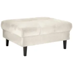 Hocker Boston Beige Beige Holz, Textil 