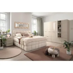 Boxspringbett Bubble Box Creme Ca. 180x200cm 180/200 cm Creme 