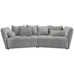 Boxspringsofa Sofi Hellgrau Hellgrau Textil 